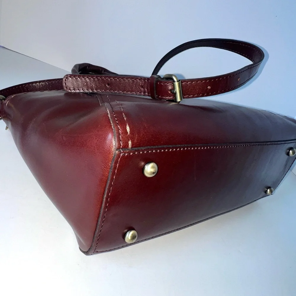 Patricia‎ Nash Leather Holland Top Handle Satchel Redish Brown Crossbody